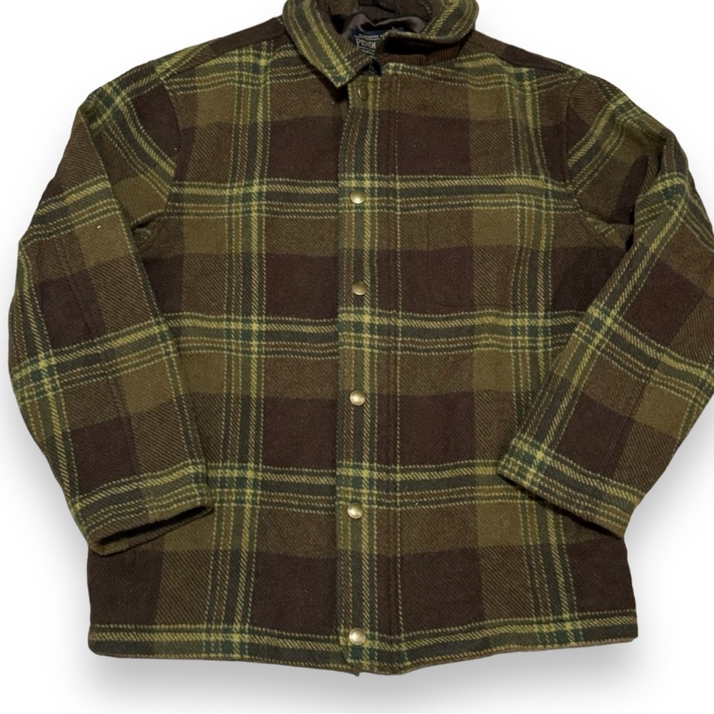 VINTAGE Pendleton Wool Plaid Car Coat lined & cord Collar M
